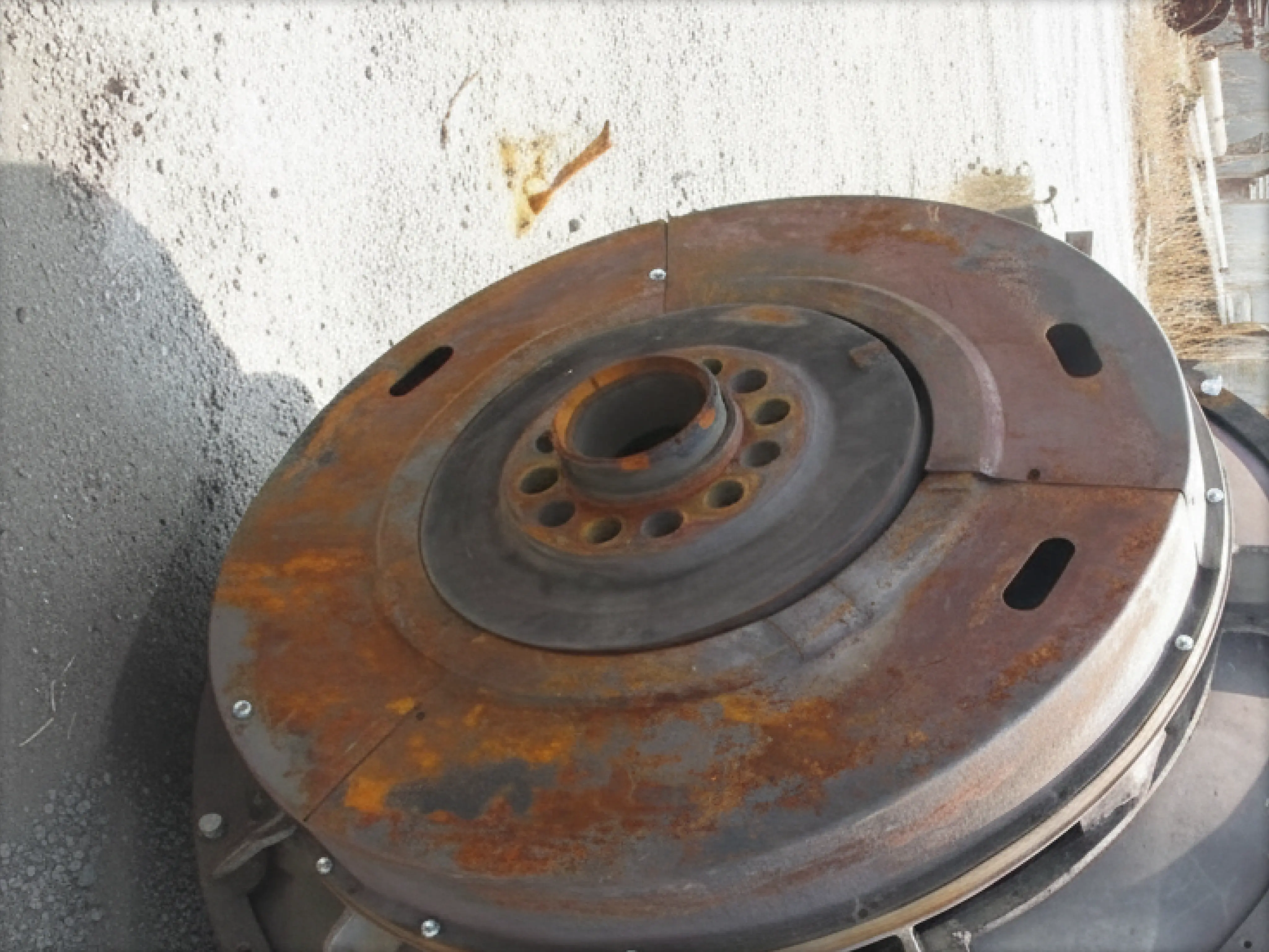 Damaged locomotive motor before repair